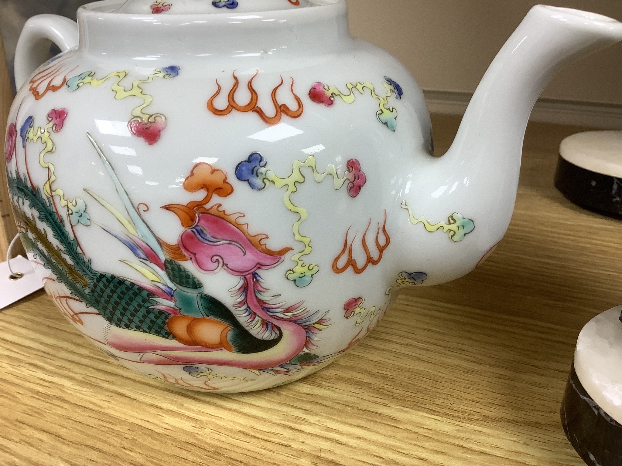 A Chinese porcelain ‘dragon’ teapot, height 13cm